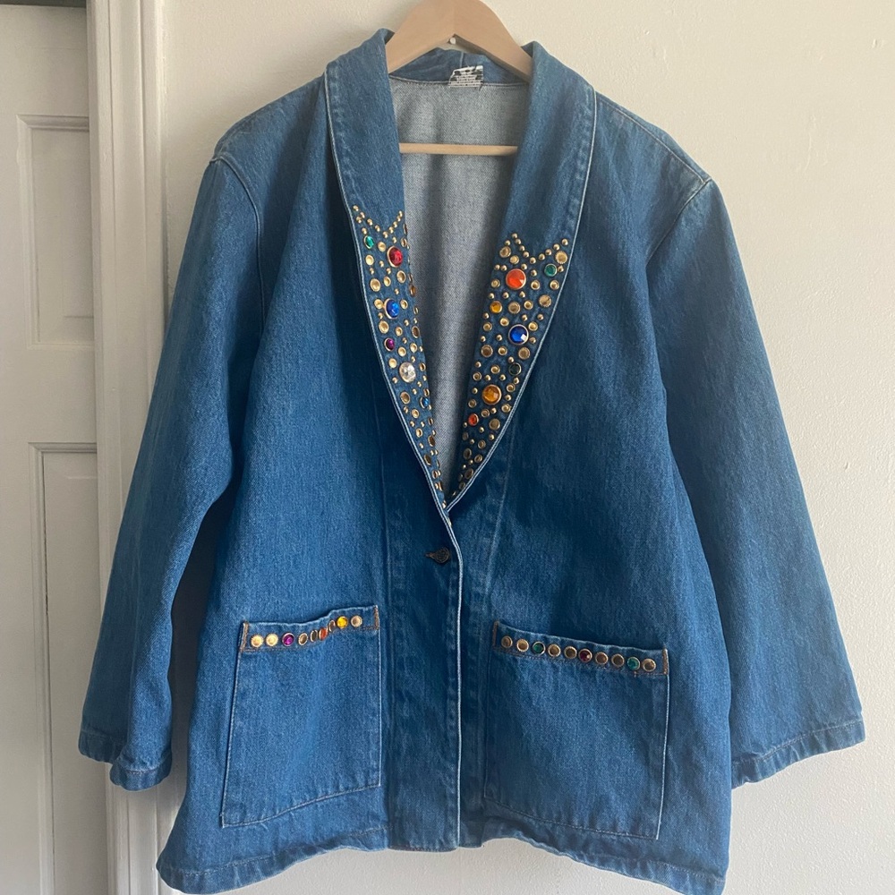 Prestige New York denim and rhinestone jacket/blazer